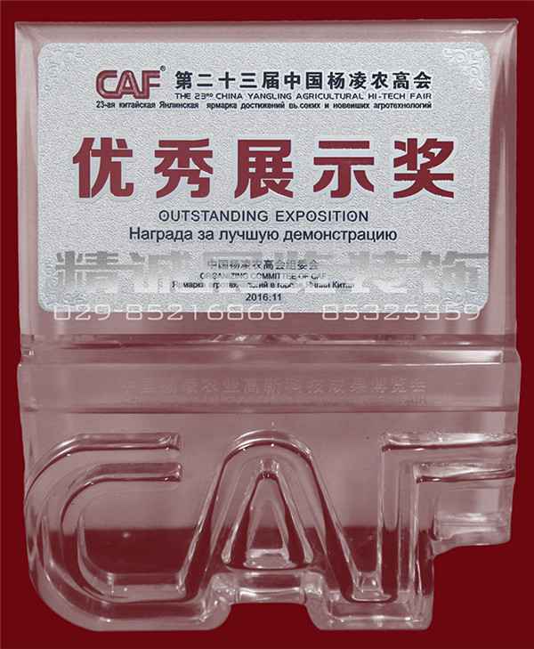 第23屆楊凌農(nóng)高會(huì)“優(yōu)秀展示獎(jiǎng)”（獎(jiǎng)牌）16年