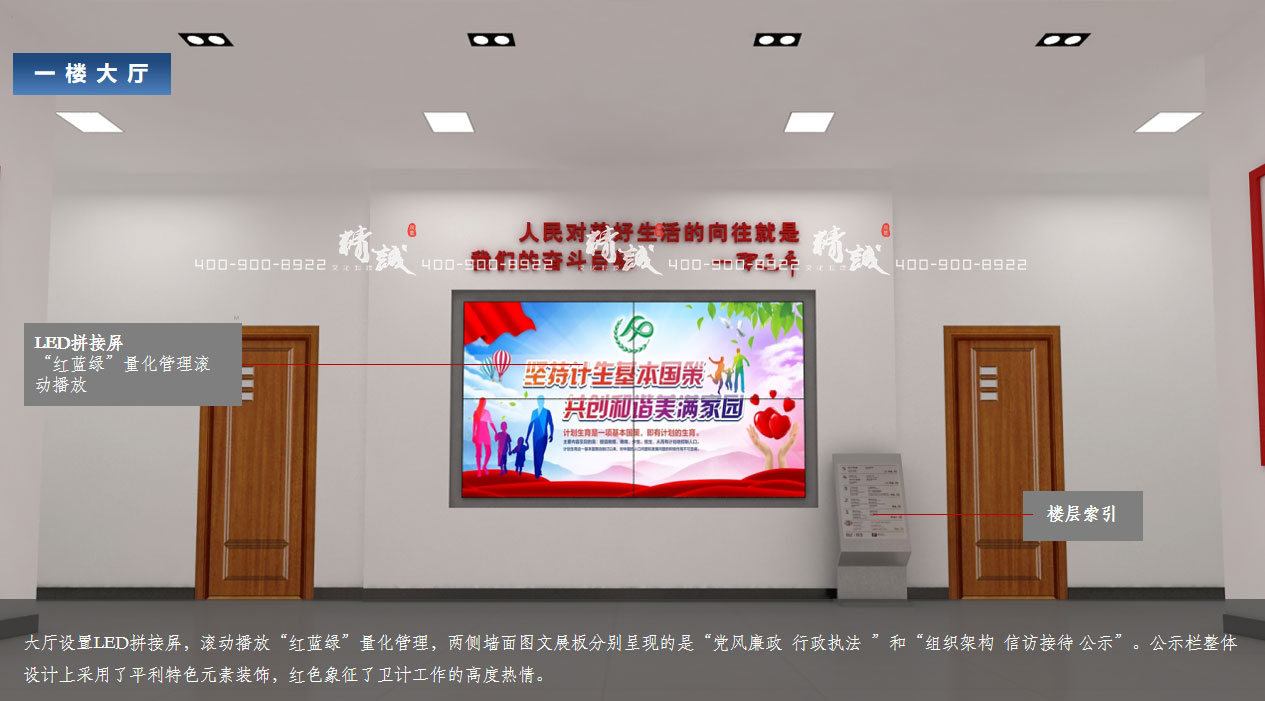 安康利平縣衛(wèi)計局機(jī)關(guān)文化展廳設(shè)計方案